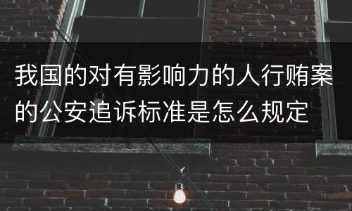 我国的对有影响力的人行贿案的公安追诉标准是怎么规定