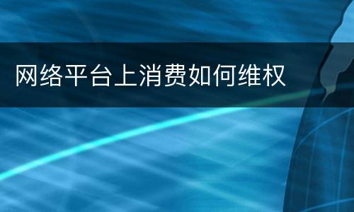 网络平台上消费如何维权