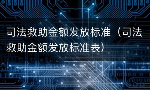 司法救助金额发放标准（司法救助金额发放标准表）