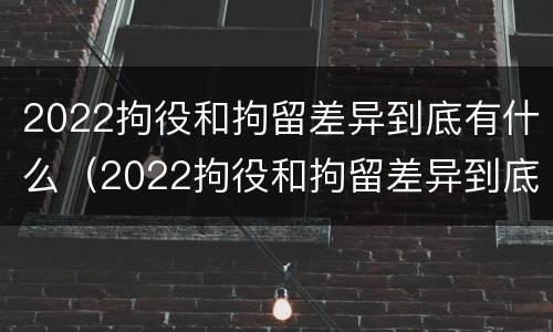 2022拘役和拘留差异到底有什么（2022拘役和拘留差异到底有什么影响）