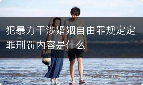 犯暴力干涉婚姻自由罪规定定罪刑罚内容是什么