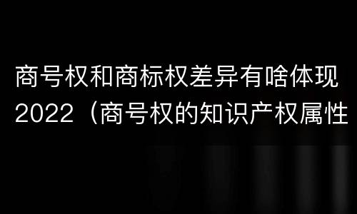 商号权和商标权差异有啥体现2022（商号权的知识产权属性）