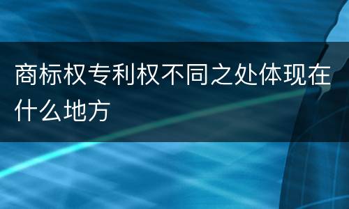 商标权专利权不同之处体现在什么地方