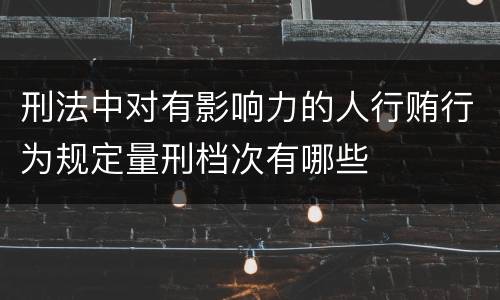 刑法中对有影响力的人行贿行为规定量刑档次有哪些