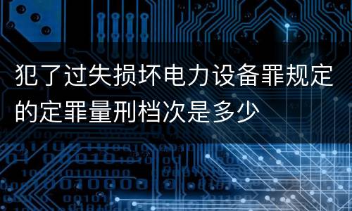 犯了过失损坏电力设备罪规定的定罪量刑档次是多少