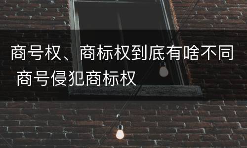 商号权、商标权到底有啥不同 商号侵犯商标权