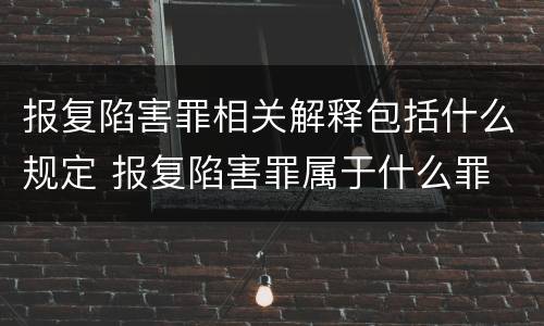 报复陷害罪相关解释包括什么规定 报复陷害罪属于什么罪