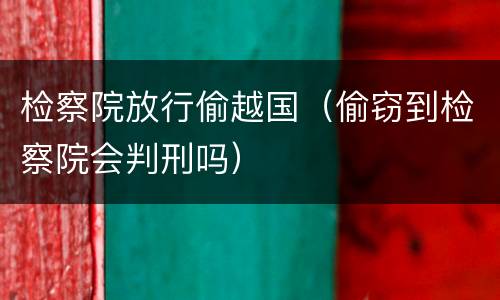 检察院放行偷越国（偷窃到检察院会判刑吗）