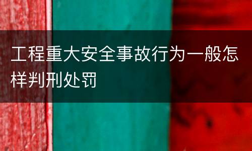 工程重大安全事故行为一般怎样判刑处罚