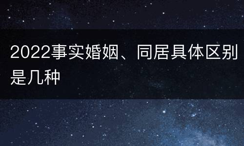 2022事实婚姻、同居具体区别是几种