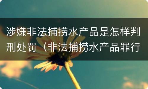 涉嫌非法捕捞水产品是怎样判刑处罚（非法捕捞水产品罪行为犯）